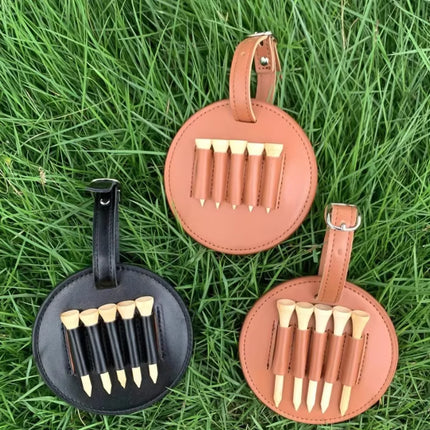 Customized golf tee leather case for hanging style, exclusive business gift