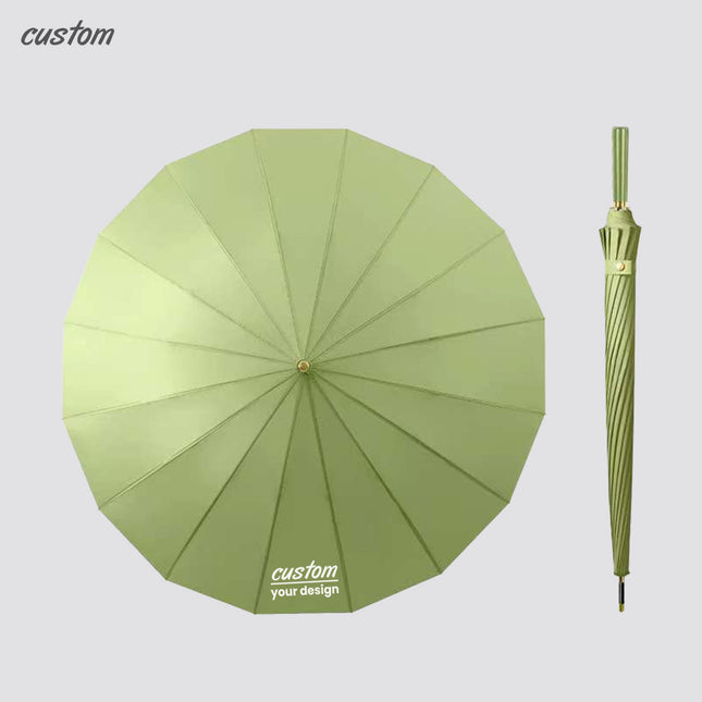 Customized large-handled umbrella three-layer rainproof, hydrophobic, instant dry leather handle business set