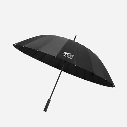 Customized large-handled umbrella three-layer rainproof, hydrophobic, instant dry leather handle business set