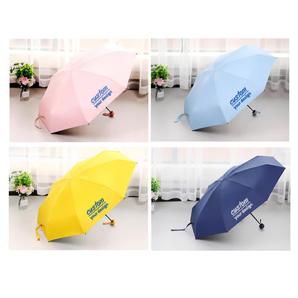 Customized Macaron color pocket capsule umbrella 50% off sunny and rain dual-purpose UPF50+ sun protection