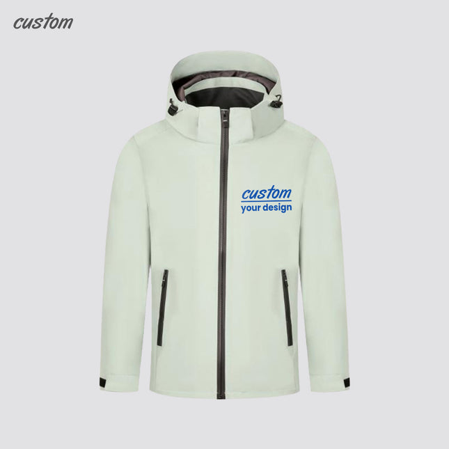 Group custom windbreaker, windproof, cold, water-splashing, removable hat collar, autumn and winter outdoor sports equipment