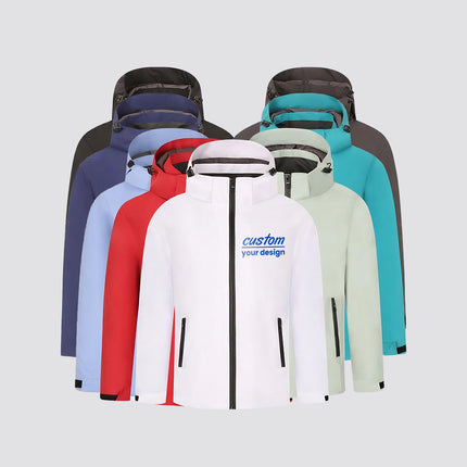Group custom windbreaker, windproof, cold, water-splashing, removable hat collar, autumn and winter outdoor sports equipment