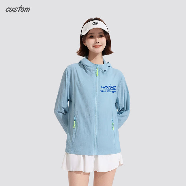 Outdoor sports sunscreen group decoration, ice-sensing fabric cooling, hooded UV-proof design