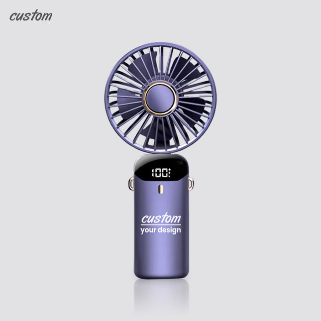 Customized multi-function handheld fan halter desktop dual-purpose LED screen smart display