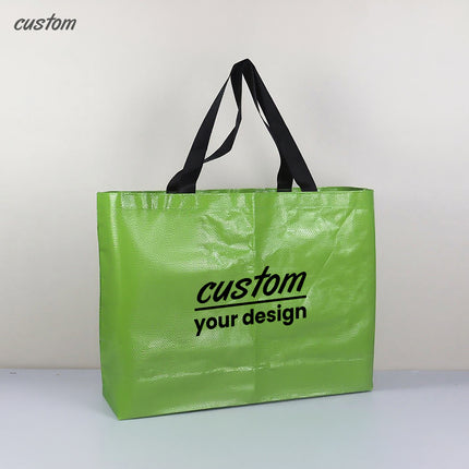 Customized Hand-held Woven Bag with Logo - Extra Large Capacity Eco-friendly Shopping Bag Trade Show Bag