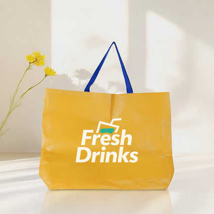 Customized Hand-held Woven Bag with Logo - Extra Large Capacity Eco-friendly Shopping Bag Trade Show Bag