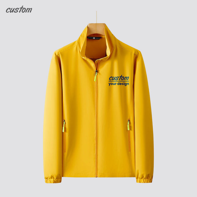 [Customized exclusive] Thin outdoor jacket, stand collar windproof design, 160g high elastic film fabric, can be worn by both men and women