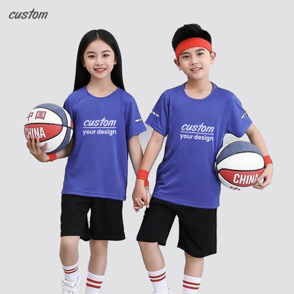 Customized teenager sports T-shirt, summer breathable short sleeves, pullover round neck design, multi-color optional