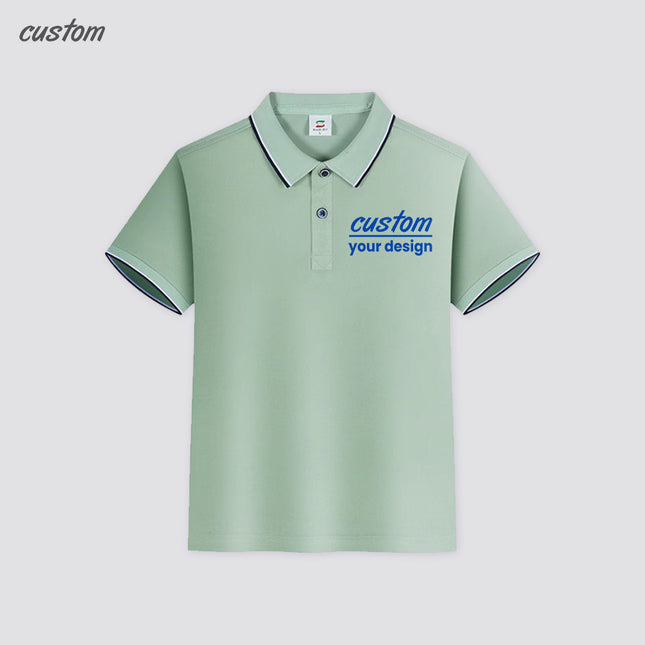 Children's adult POLO shirt soft and skin-friendly printed pattern washable and not faded Summer short sleeves Multi-color customization