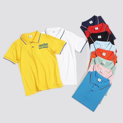 Children's adult POLO shirt soft and skin-friendly printed pattern washable and not faded Summer short sleeves Multi-color customization