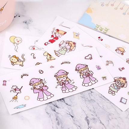 Korean-Style Customizable Transparent Cartoon Scrapbooking Sticker