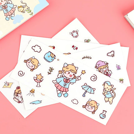 Korean-Style Customizable Transparent Cartoon Scrapbooking Sticker