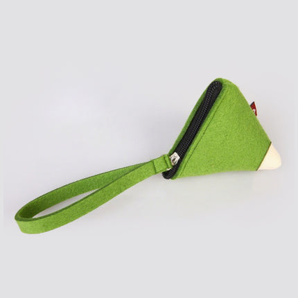 【Customized LOGO】Triangular felt coin wallet, European and American retro style