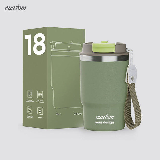 Stainless Steel Car Travel Mug | Dual-Lid Leakproof Vacuum Insulation for Hot & Cold Beverages
