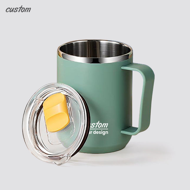 Stainless Steel Double-Walled Mug | 304 Inner Layer, Leak-Proof Lid & Heat-Resistant Design