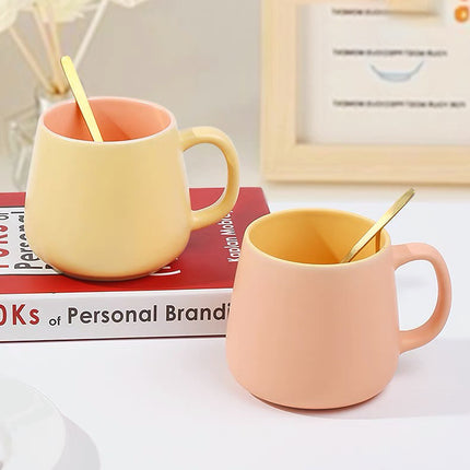 Ceramic Big Belly Twin Mug,Large capacity cup