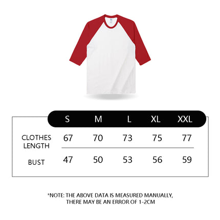 3/4 Sleeve Raglan Tee,Unisex 3/4 sleeve Raglan T-shirt