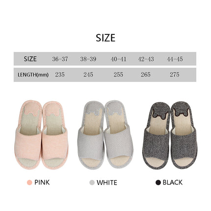 Customized logo slippers linen cotton non-slip private