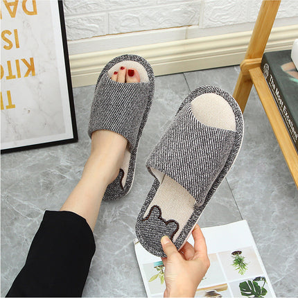 Customized logo slippers linen cotton non-slip private