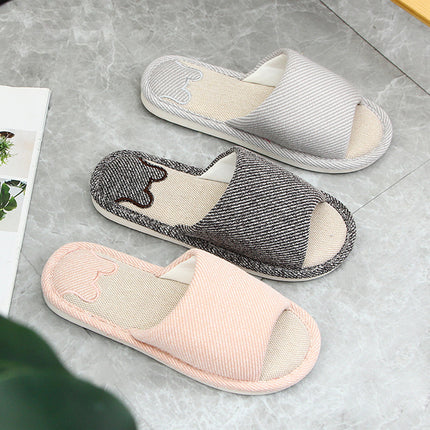 Customized logo slippers linen cotton non-slip private